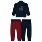 Boys Red & Navy 3 Piece Tracksuit, 1, hi-res