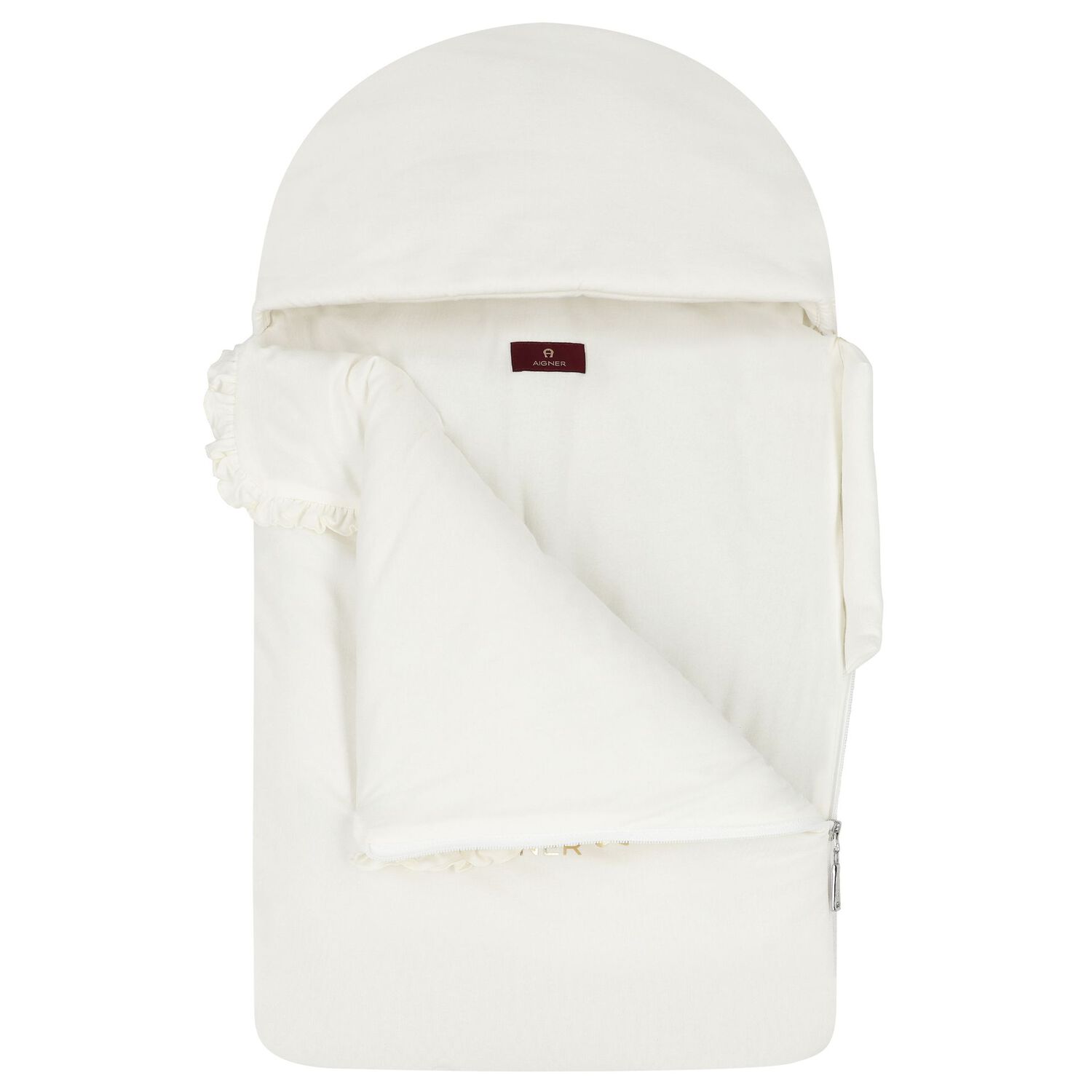 Baby Girls Ivory & Gold Logo Nest, 1, hi-res