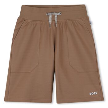 Boys Beige Logo Shorts