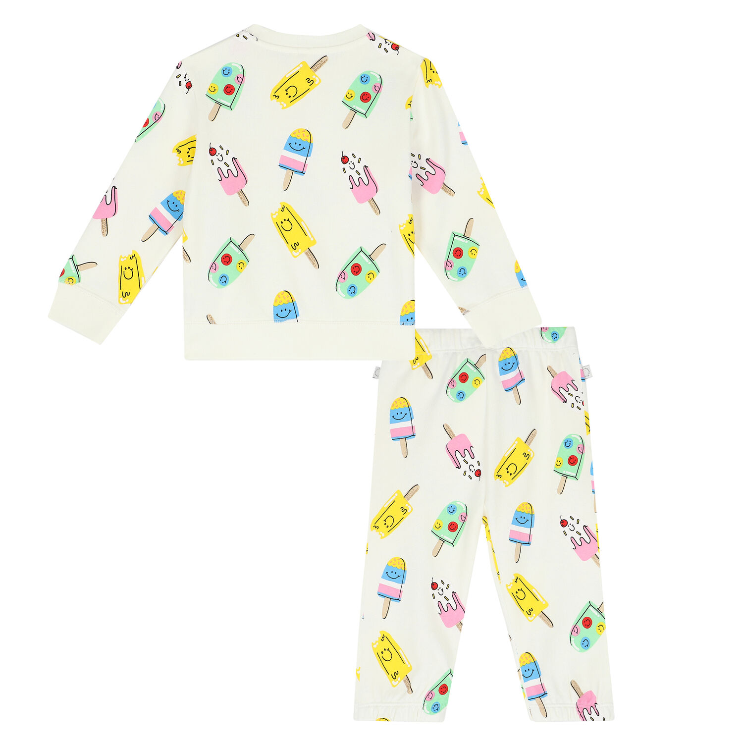 Girls White & Multicolor Ice Pop Sweatshirt Set, 1, hi-res image number null