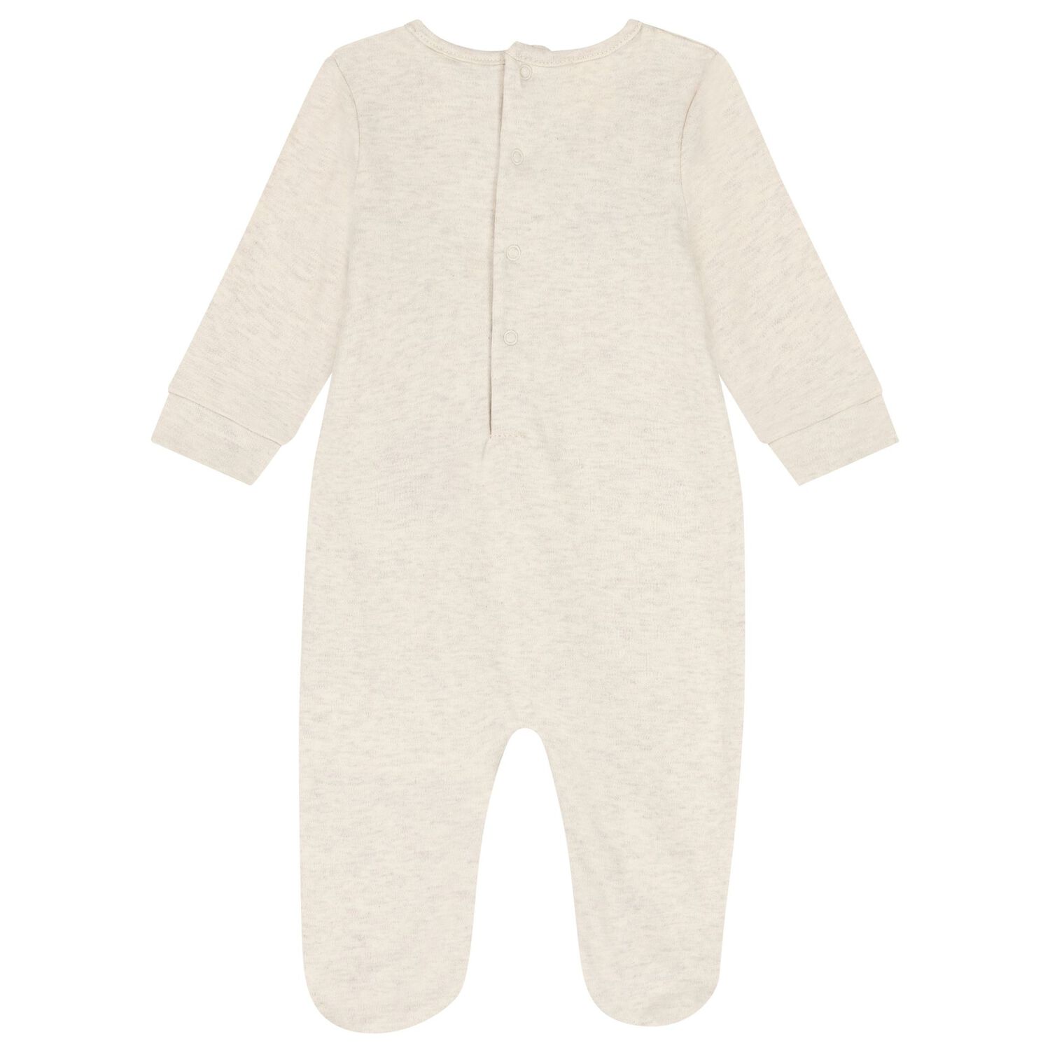 Baby Girls Beige Logo Teddy Bear Babygrow, 1, hi-res