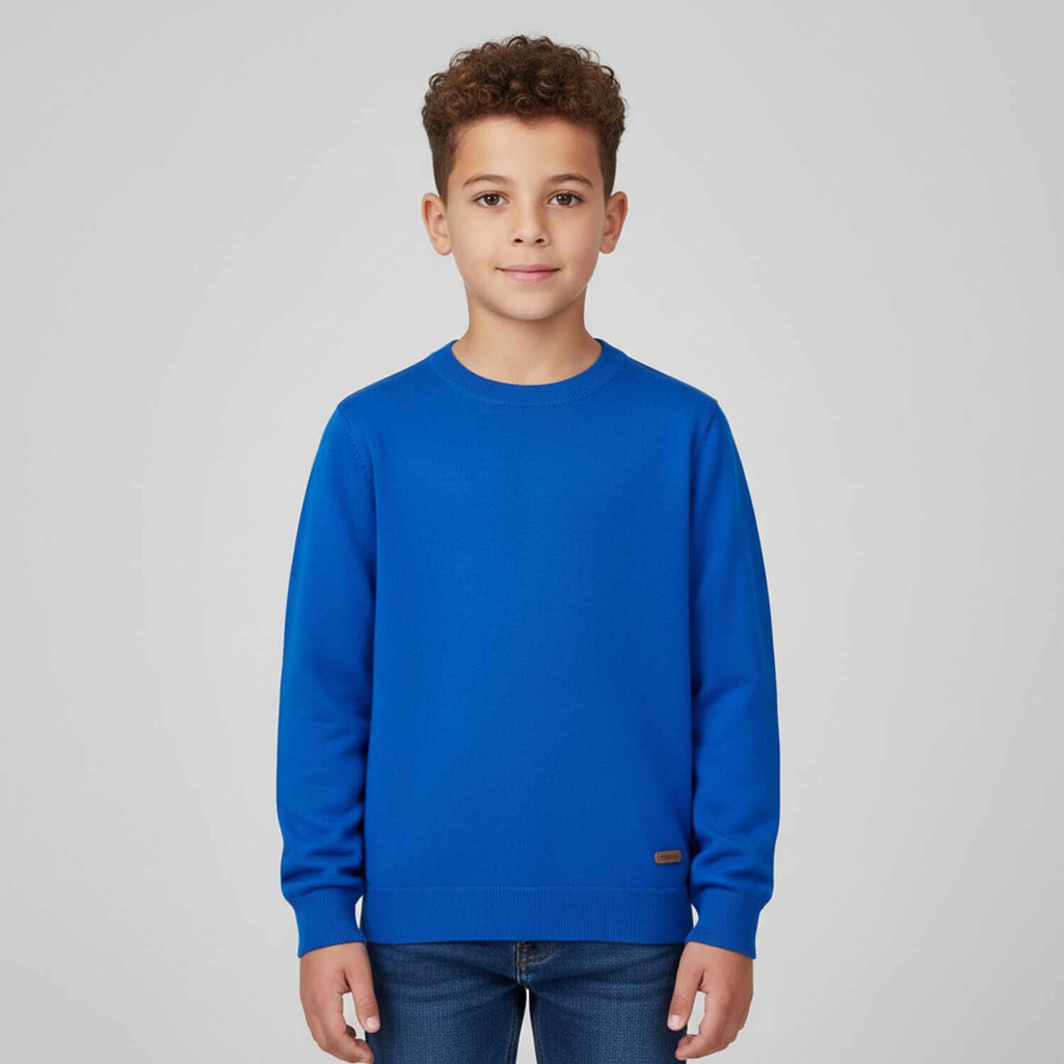Boys Blue Knitted Jumper, 1, hi-res image number null