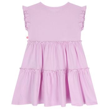 Girls Pink Heart Tiered Dress
