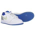 White & Blue Air Jordan 1 Low Trainers, 1, hi-res