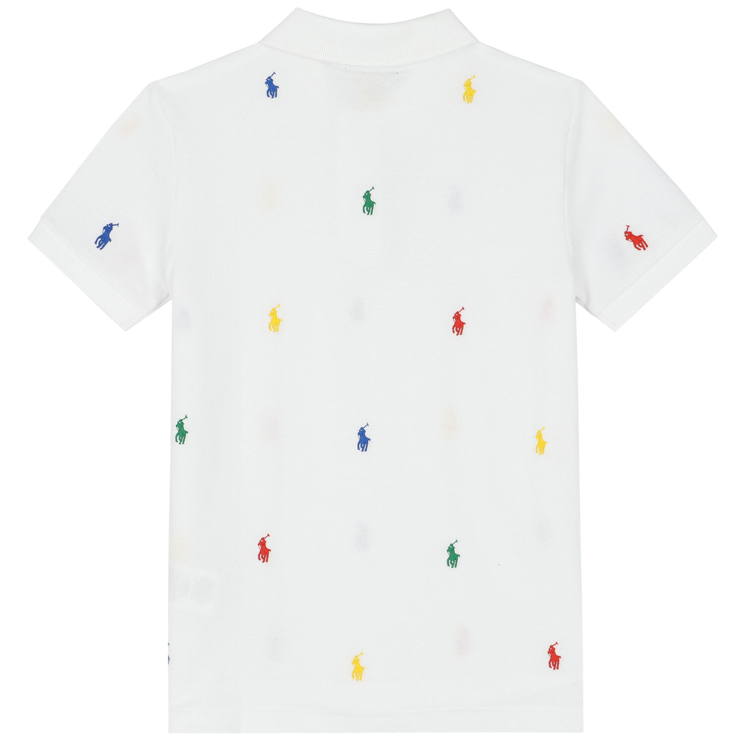 Boys White Logo Polo Shirt, 1, hi-res