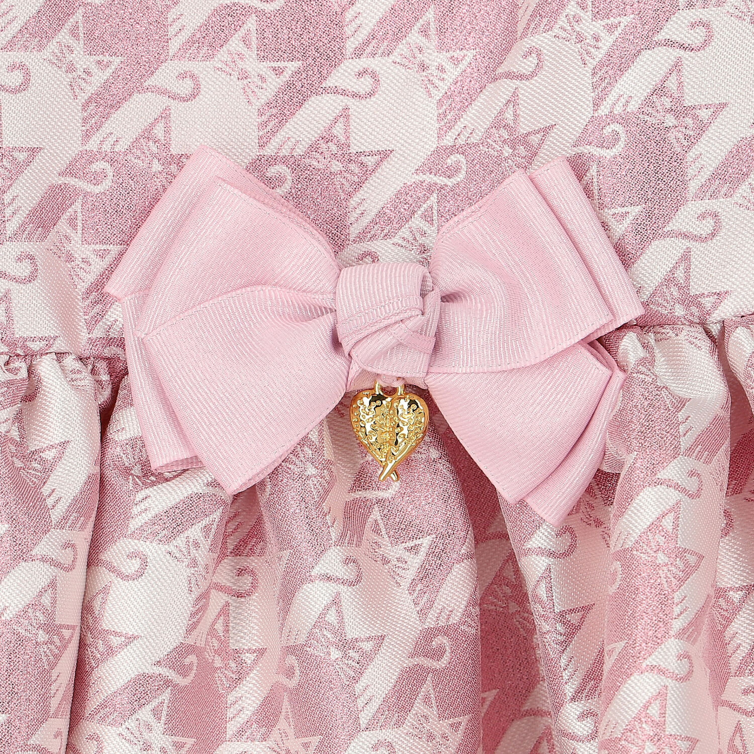 Girls Pink & White Cats Dress, 1, hi-res