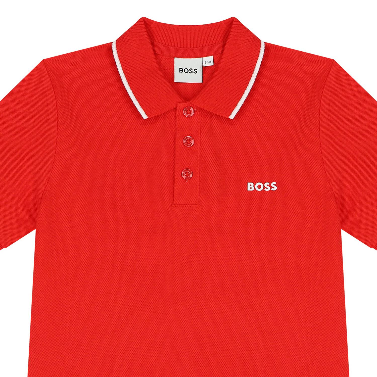 Boys Red Logo Polo Shirt, 4, hi-res