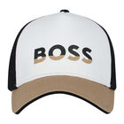 Boys Black, White & Beige Logo Cap, 1, hi-res