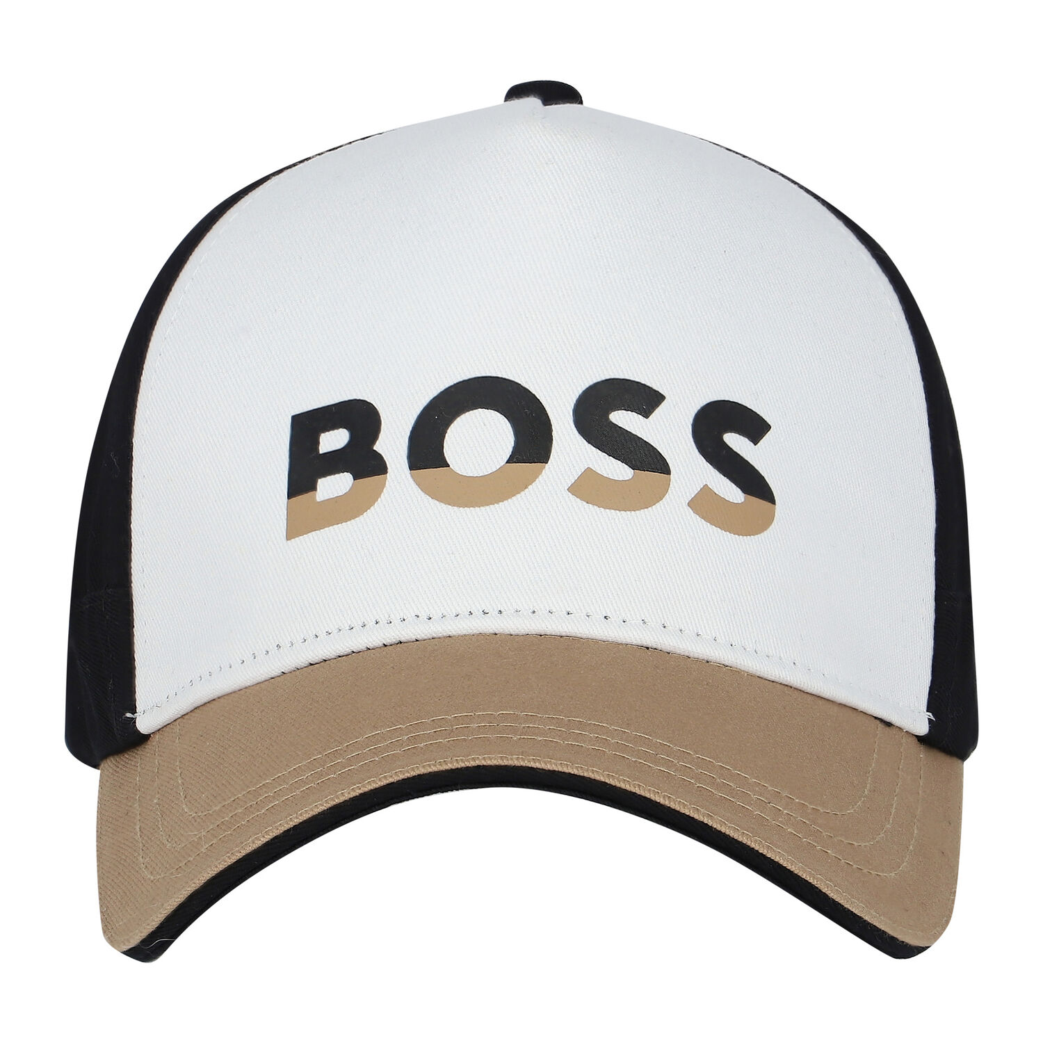Boys Black, White & Beige Logo Cap, 1, hi-res
