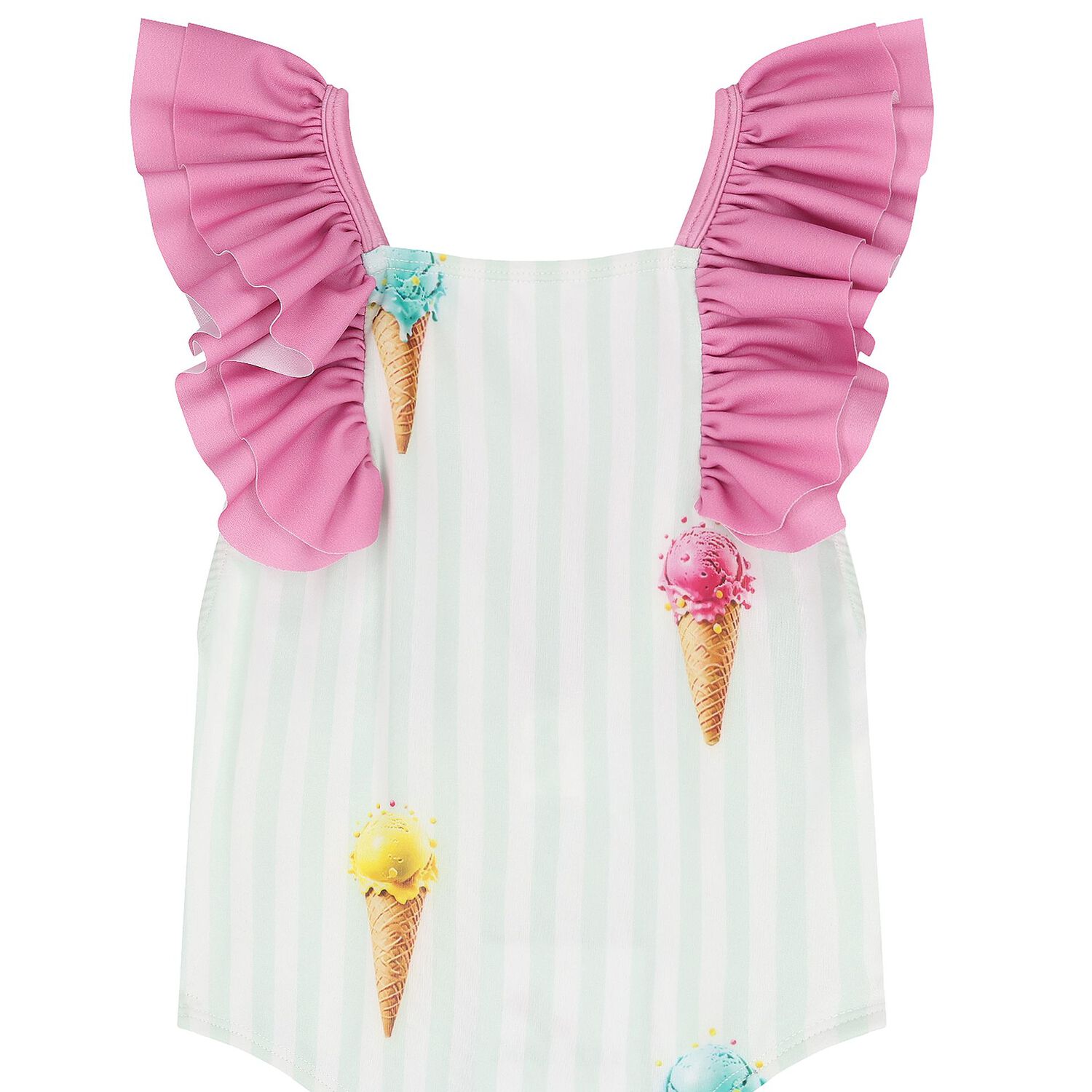 Girls Green & Pink Ice Cream Swimsuit, 1, hi-res image number null