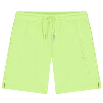 Boys Green Logo Shorts