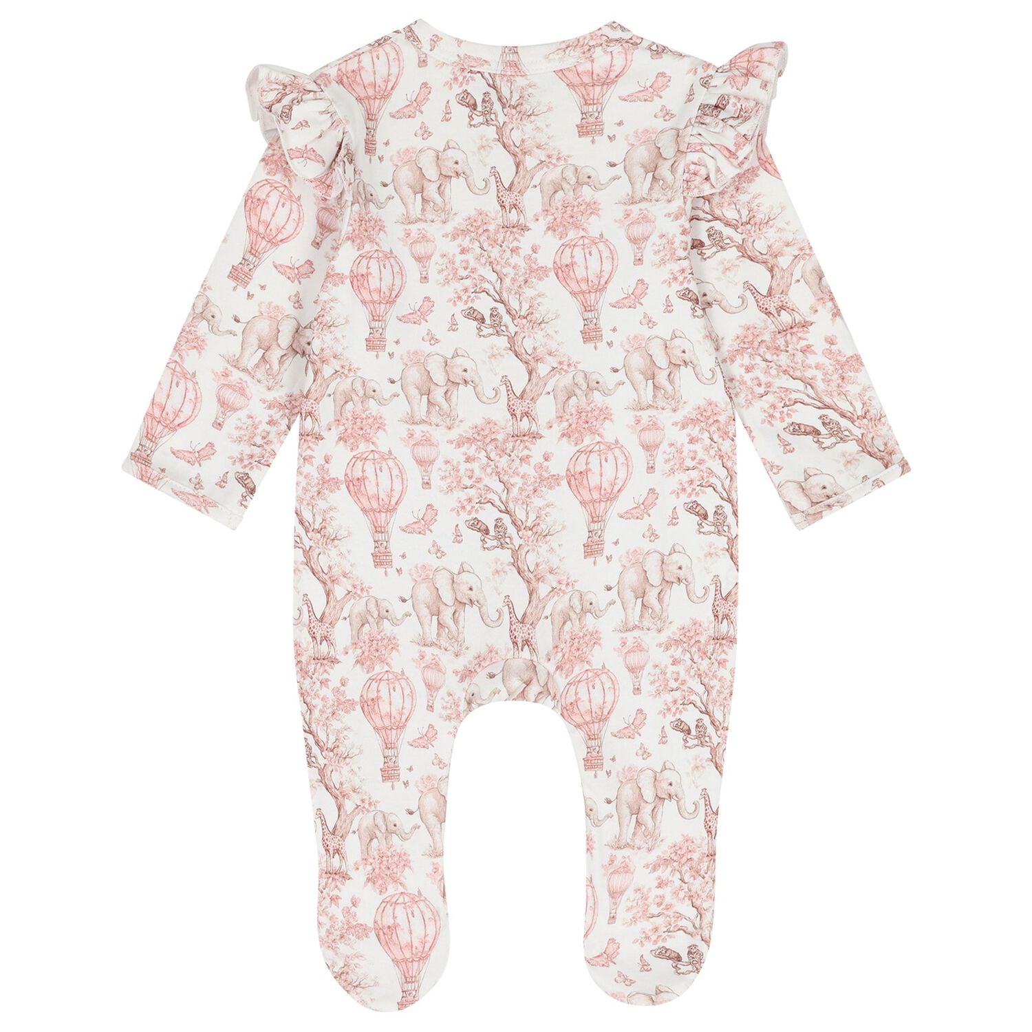 Baby Girls White & Pink Africa Babygrow Gift Set, 1, hi-res