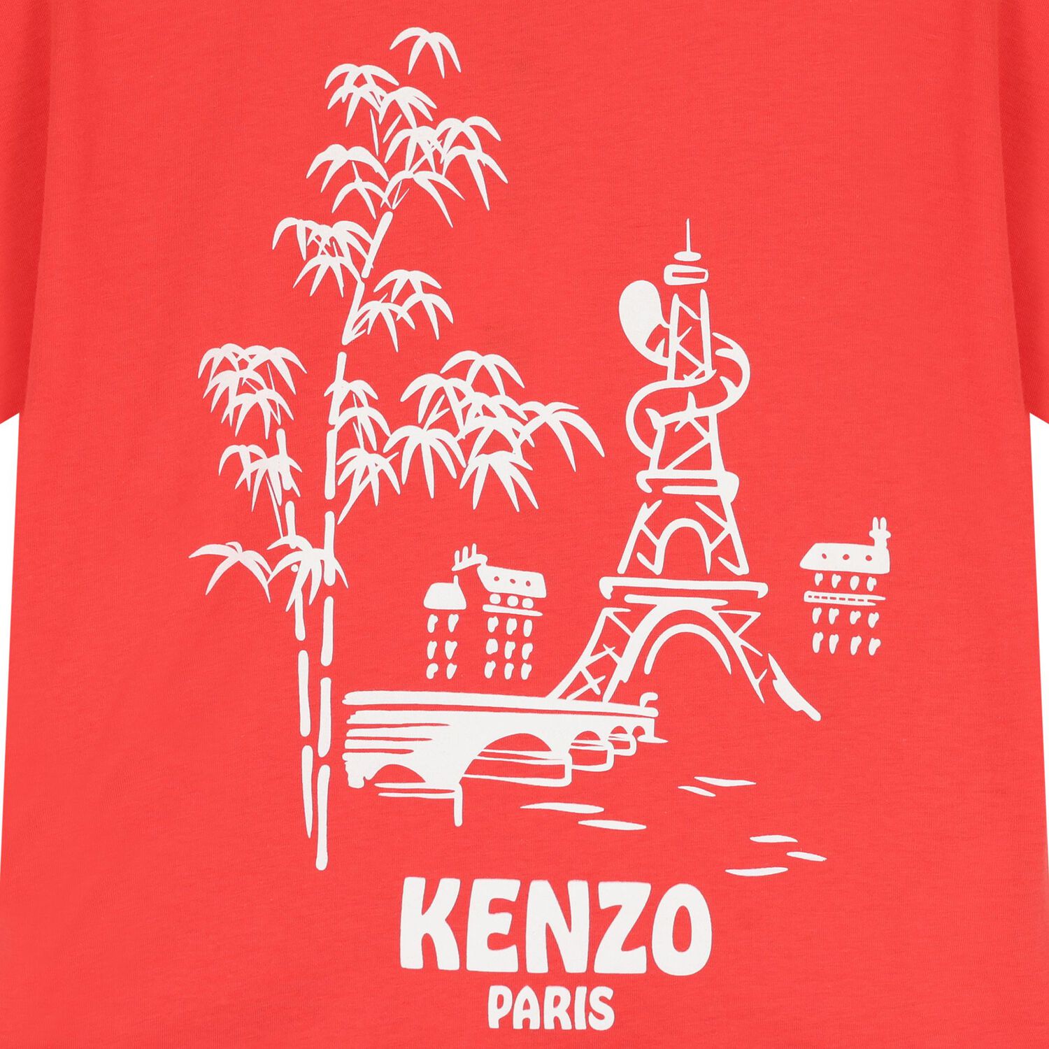 Red Eiffel Tower & Tiger Tail Logo T-Shirt, 1, hi-res