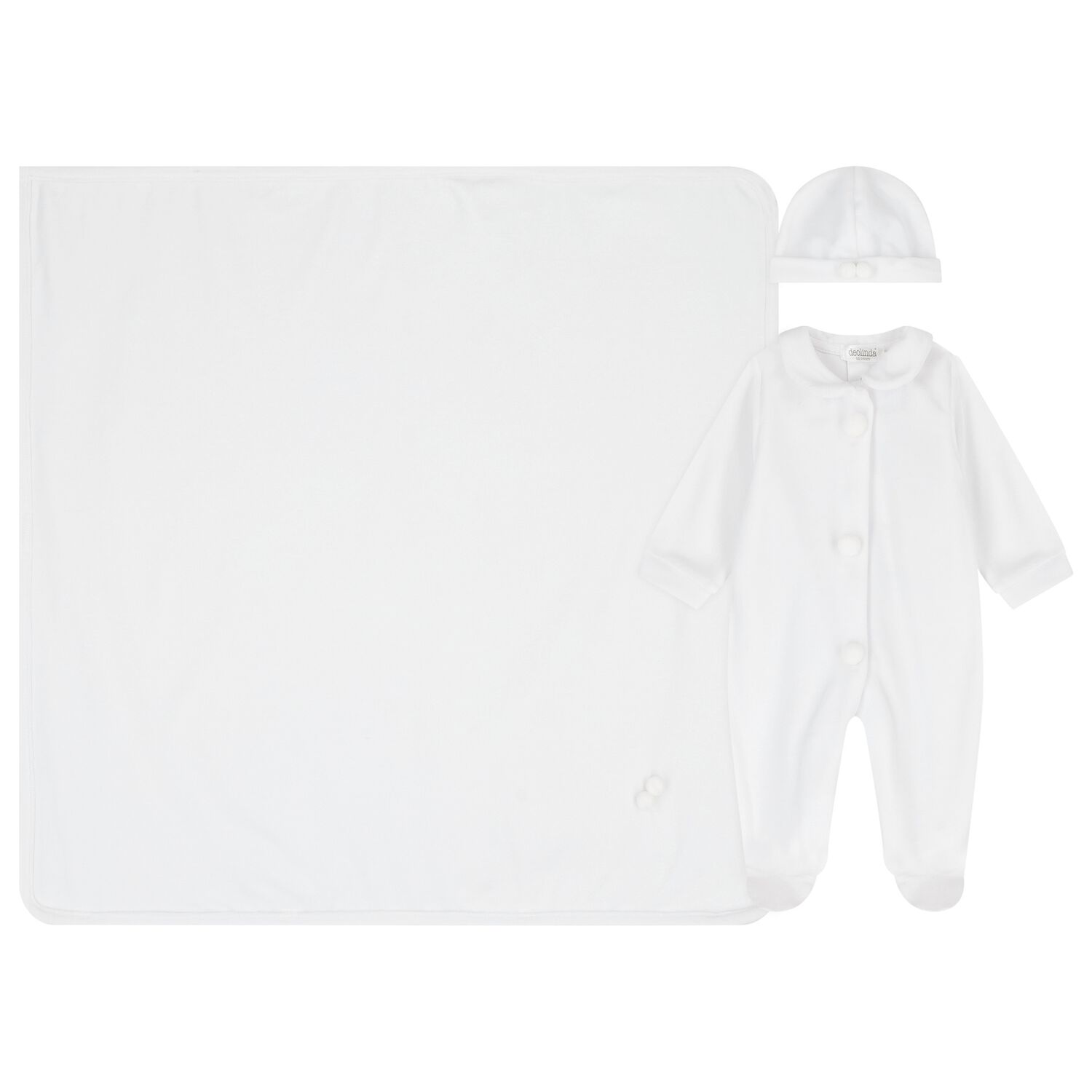 White Pom Pom Babygrow Gift Set, 2, hi-res