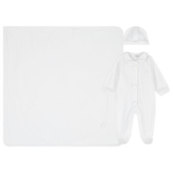 White Pom Pom Babygrow Gift Set