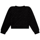 Girls Black Logo Embellished Sweatshirt, 1, hi-res