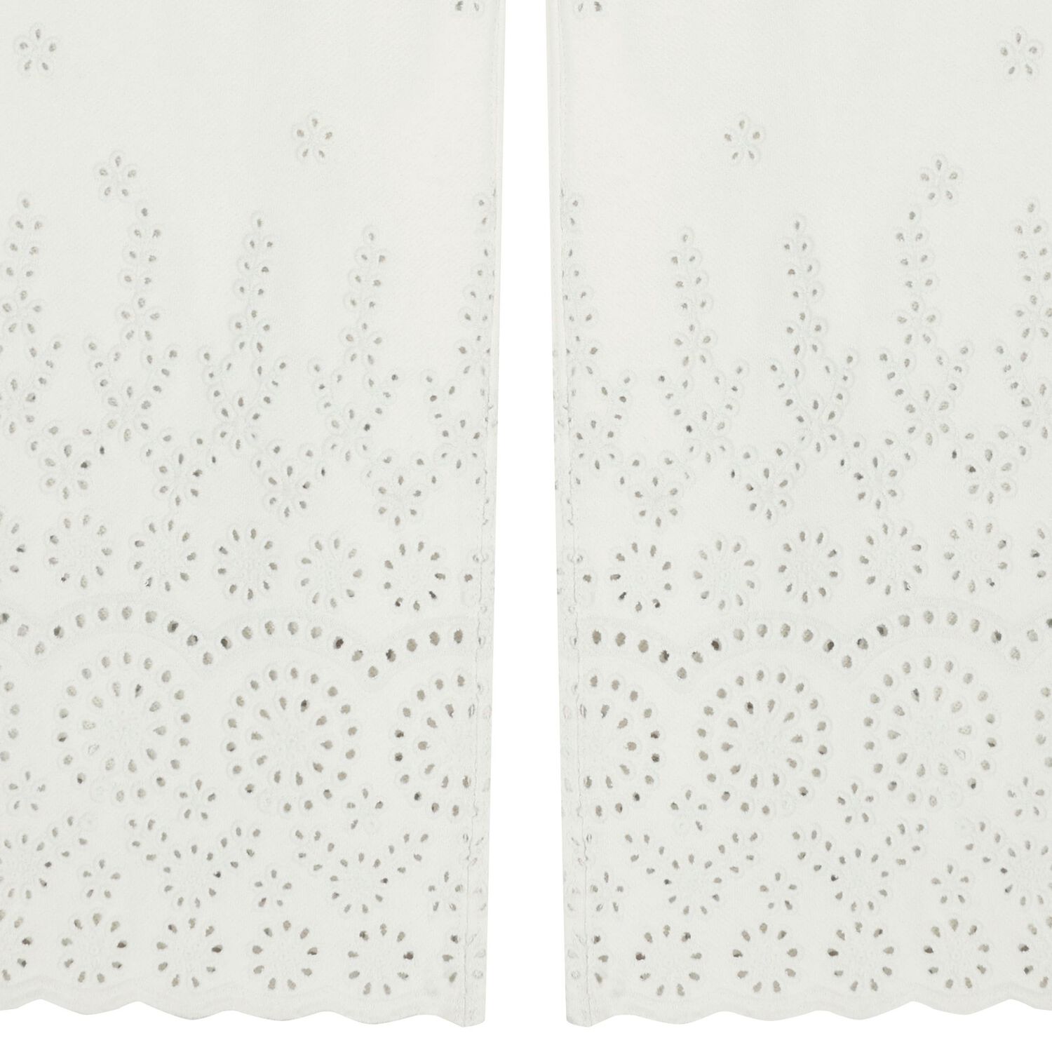 Girls Ivory Logo Broderie Anglaise Trousers, 1, hi-res