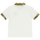 Younger Boys Ivory Barocco Polo Shirt, 1, hi-res