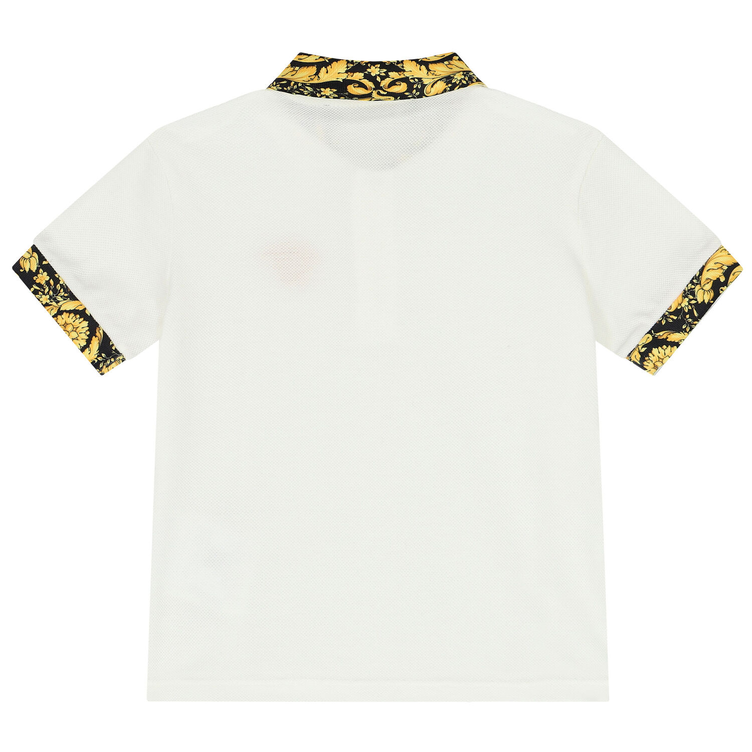 Younger Boys Ivory Barocco Polo Shirt, 1, hi-res