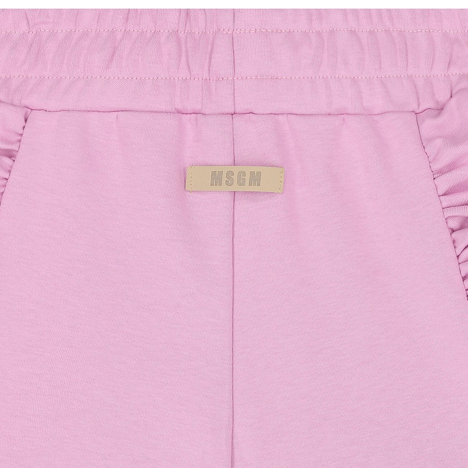 Girls Pink Logo Ruffled Shorts, 2, hi-res