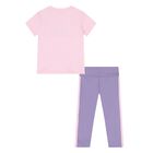 Younger Girls Pink & Purple Logo Leggings Set, 1, hi-res