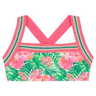 Girls Pink & Green Floral Bikini, 1, hi-res