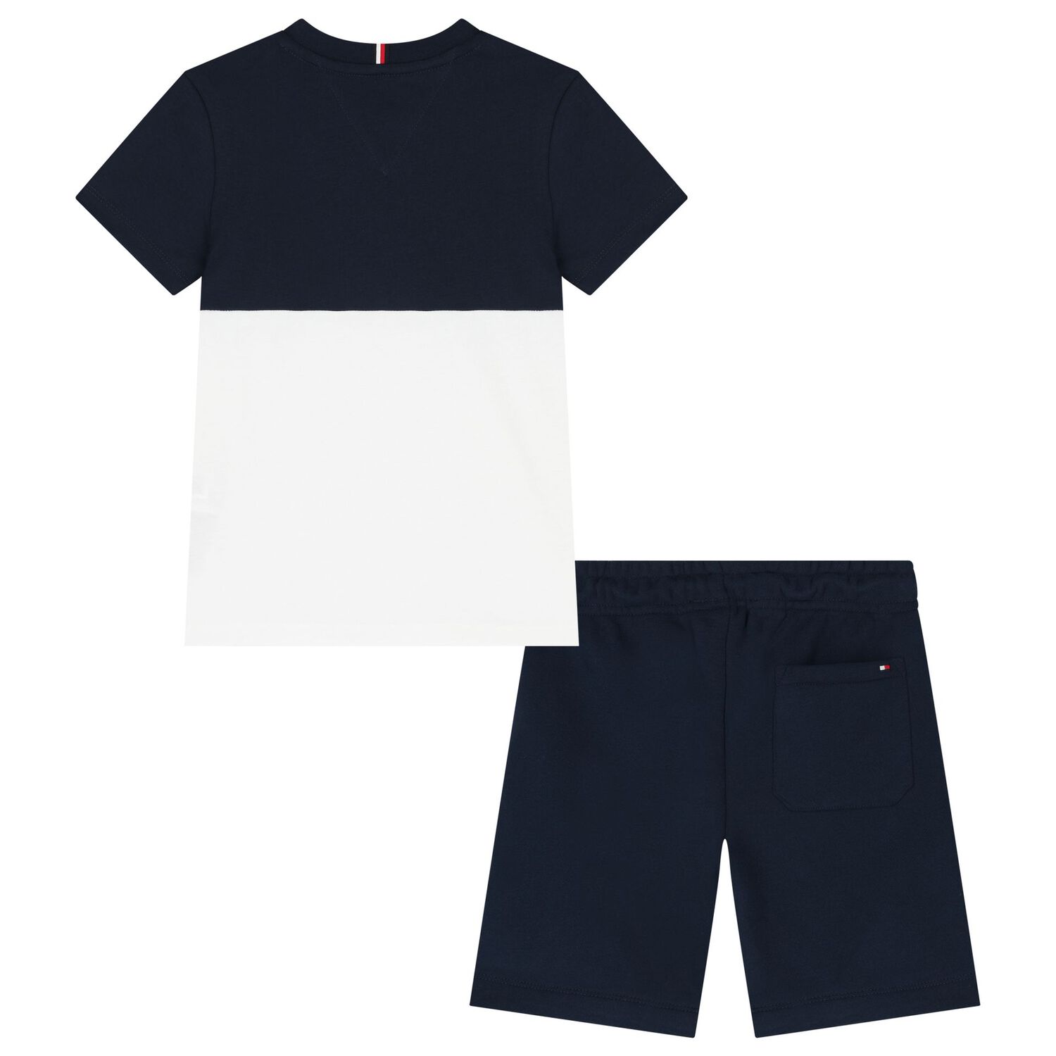 Boys Navy Blue & White Shorts Set, 1, hi-res