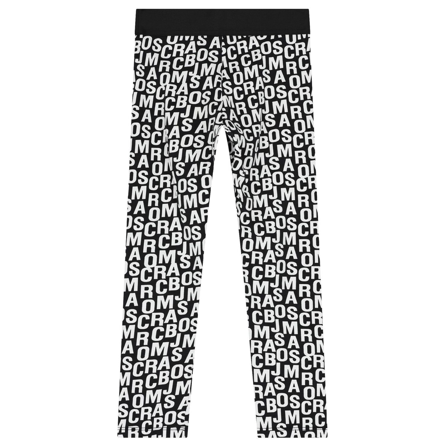 Girls Black & White Logo Leggings, 1, hi-res