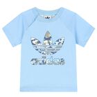 Blue & Grey Trefoil Logo Shorts Set, 1, hi-res