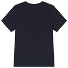Boys Navy Blue Teddy Bear Logo T-Shirt, 2, hi-res