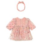 Baby Girls Pink Polka Dot Dress Set, 2, hi-res