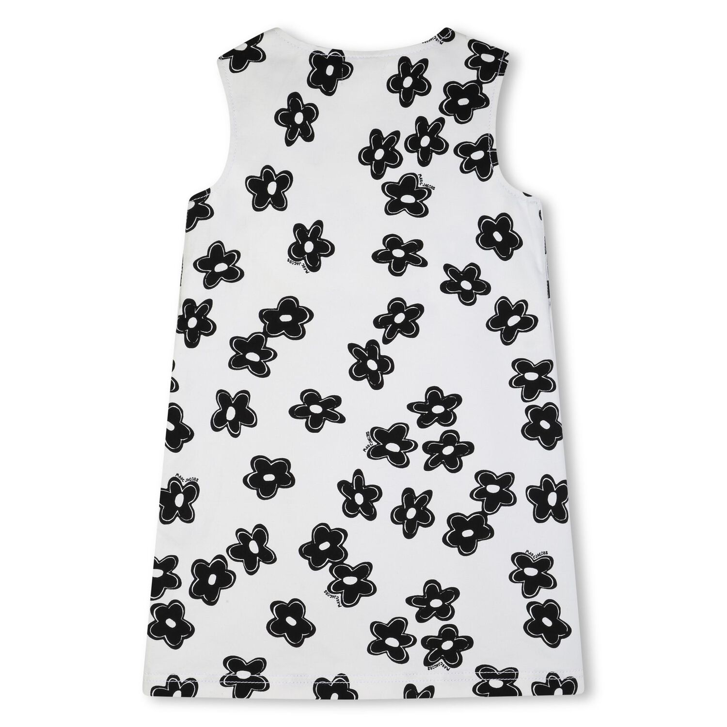 Girls White & Black Flower Dress, 1, hi-res