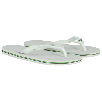 White Logo Flip Flops
