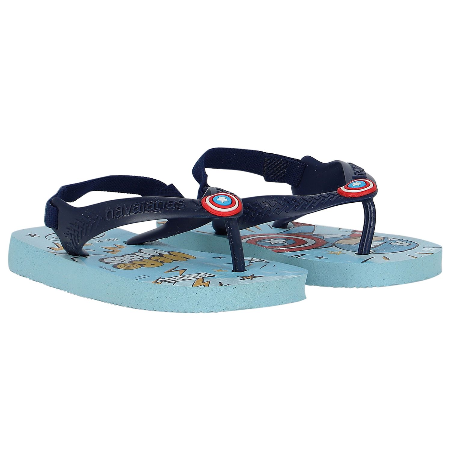 Boys Blue Marvel Logo Flip Flops, 1, hi-res image number null