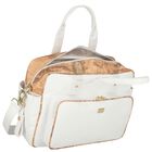 White & Beige Geo Map Baby Changing Bag, 1, hi-res