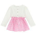 Baby Girls Ivory & Pink Logo Dress Set, 1, hi-res