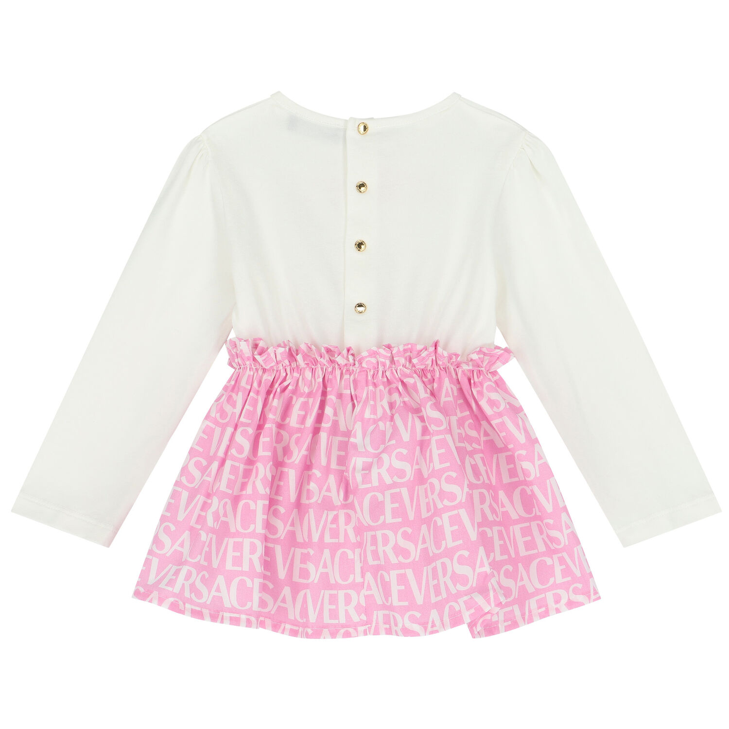 Baby Girls Ivory & Pink Logo Dress Set, 1, hi-res