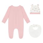Girls Pink & White Babygrow Gift Set (3 Piece), 2, hi-res