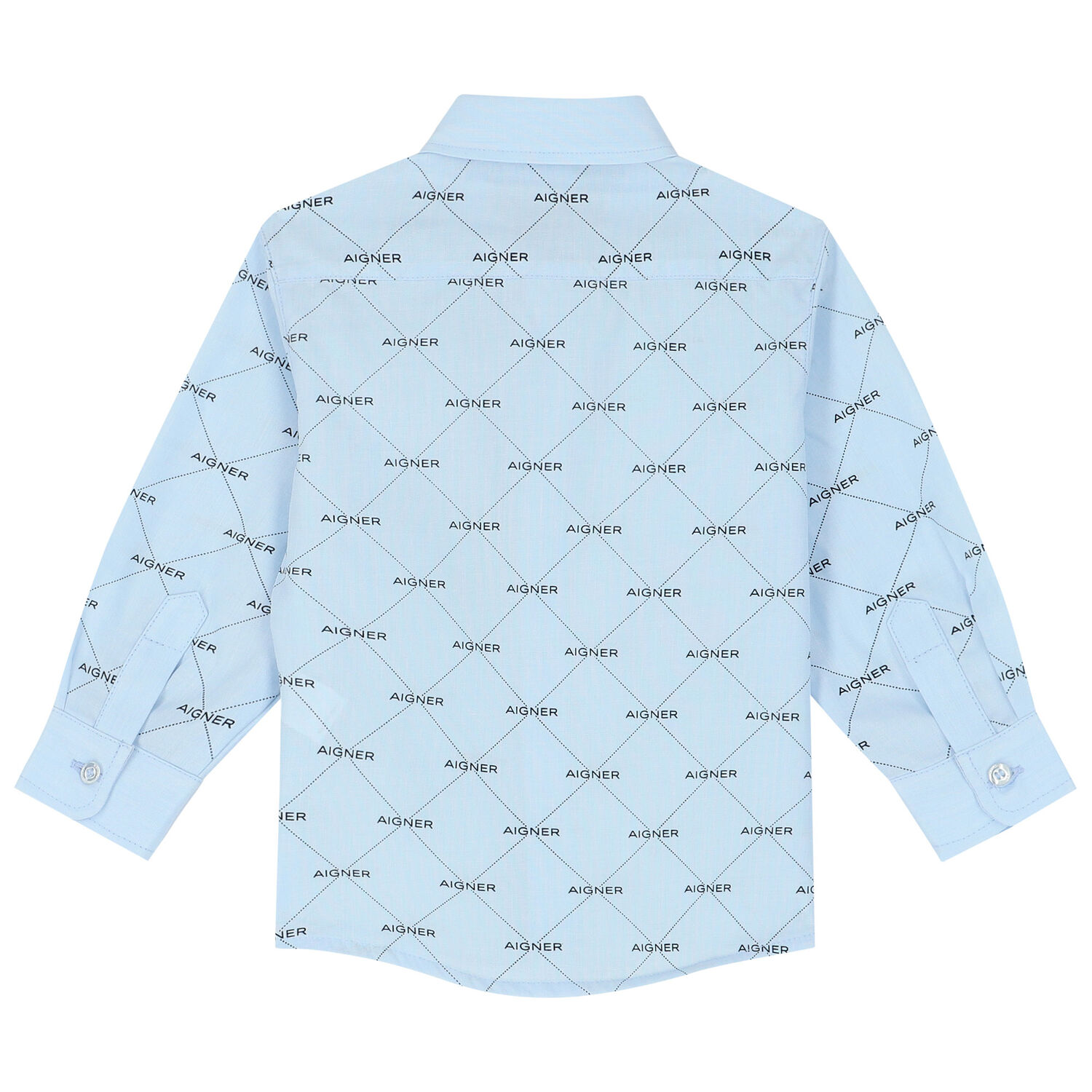 Younger Boys Blue Logo Shirt, 1, hi-res
