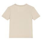 Beige Cotton Logo T-Shirt, 7, hi-res