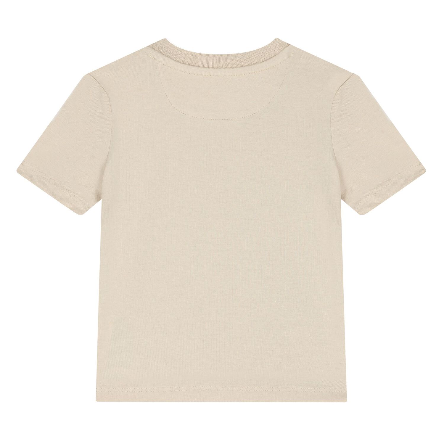Beige Cotton Logo T-Shirt, 7, hi-res