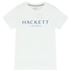 Boys White Logo T-Shirt, 4, hi-res