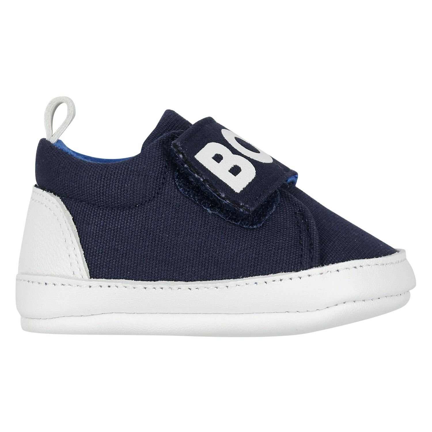 Baby Boys Navy Blue Logo Pre Walker Shoes, 1, hi-res