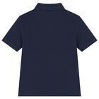 Boys Navy Blue Logo Polo Shirt, 6, hi-res