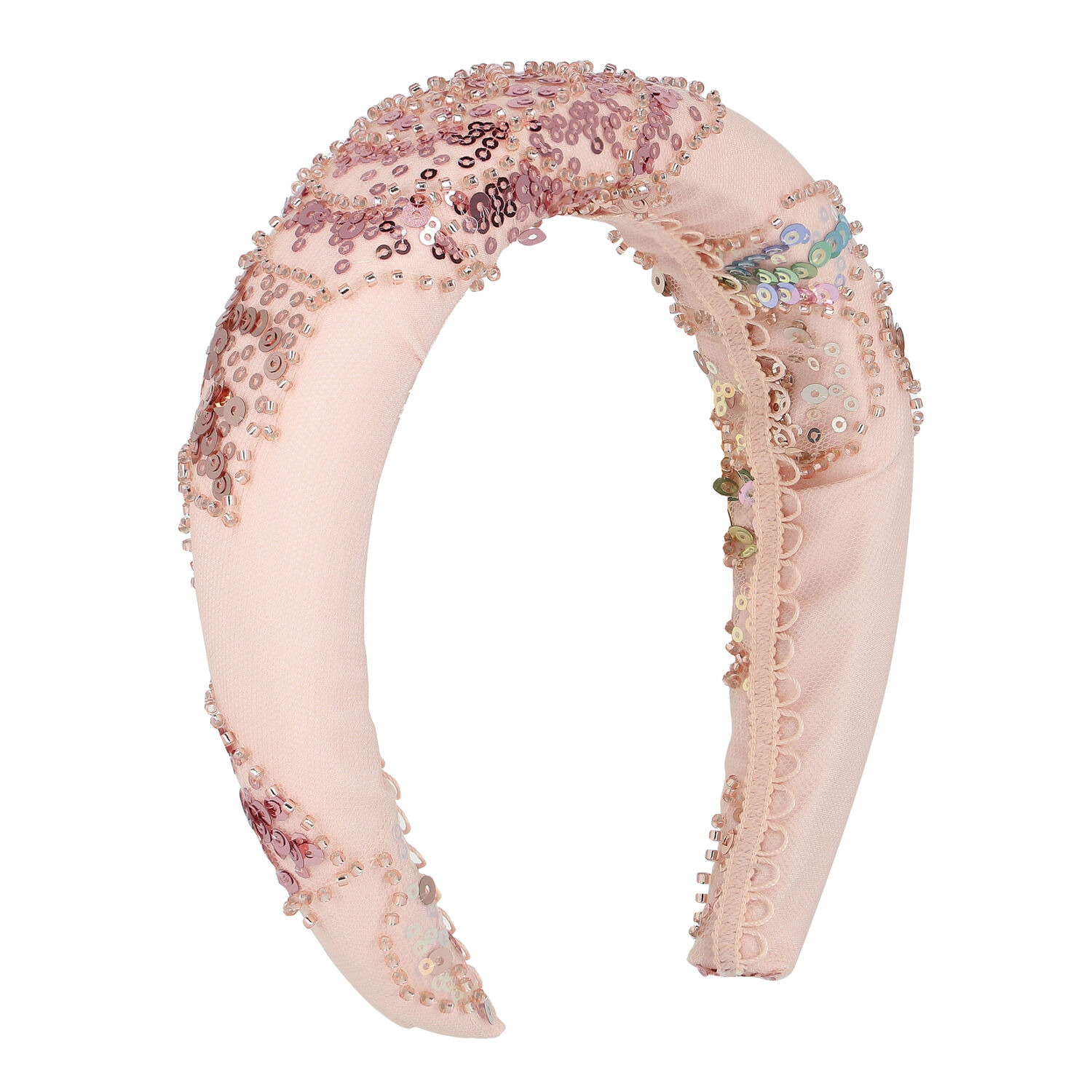 Girls Pink Sequin Headband, 1, hi-res