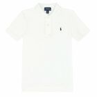 Boys White Slim Fit Logo Polo Shirt, 1, hi-res