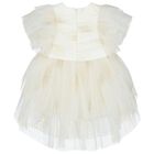 Younger Girls Ivory Dress, 1, hi-res