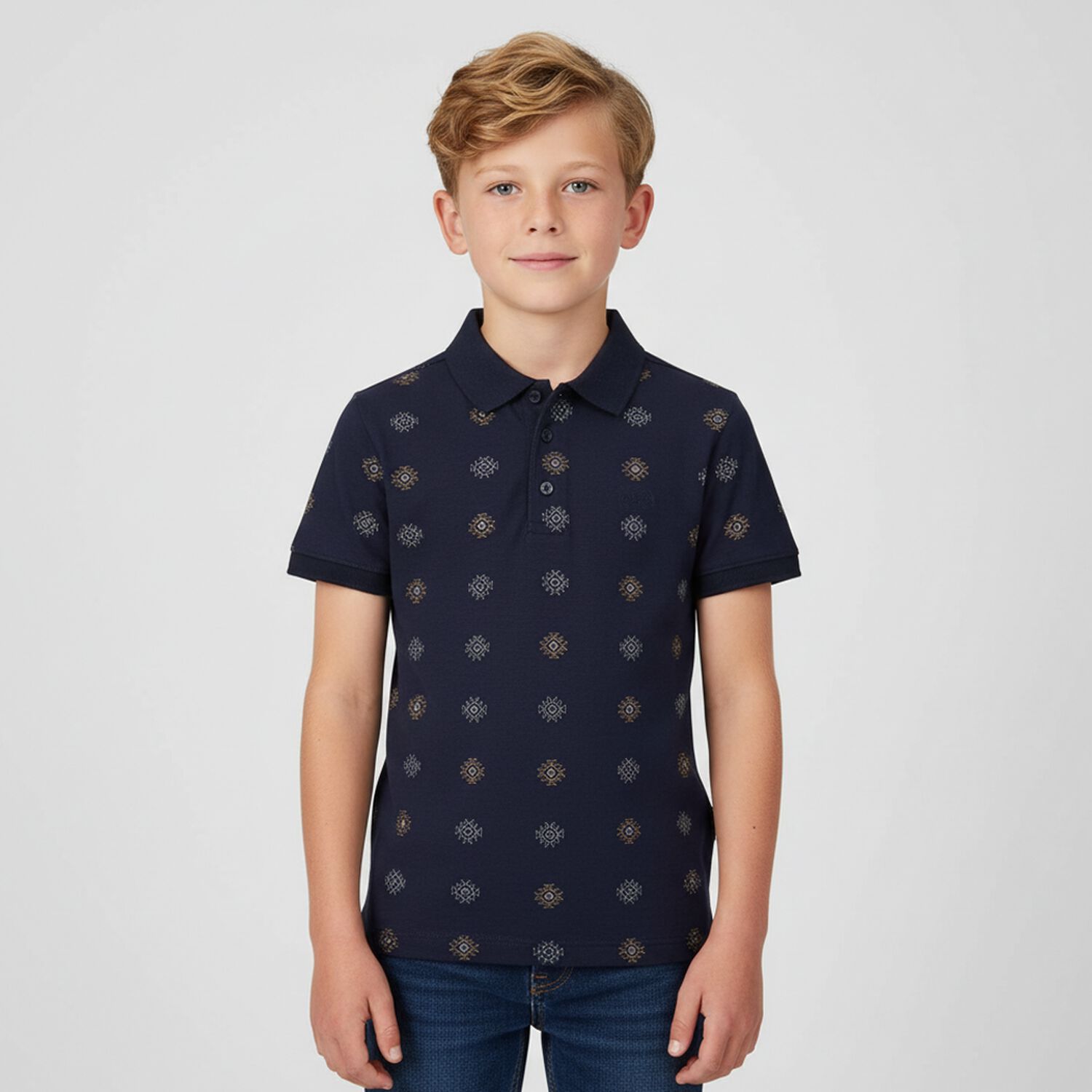 Boys Navy Blue Polo Shirt, 1, hi-res image number null