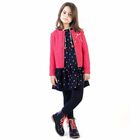 Girls Navy Blue Printed Dress, 1, hi-res