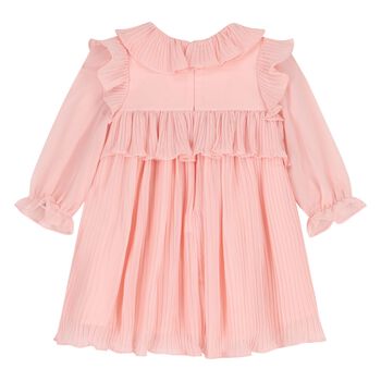 Younger Girls Pink Pleated Dress